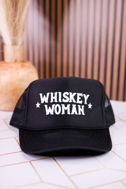 Black & White Whiskey Women Snapback Trucker Hat - Whiskey Skies - RODEO HIPPIE