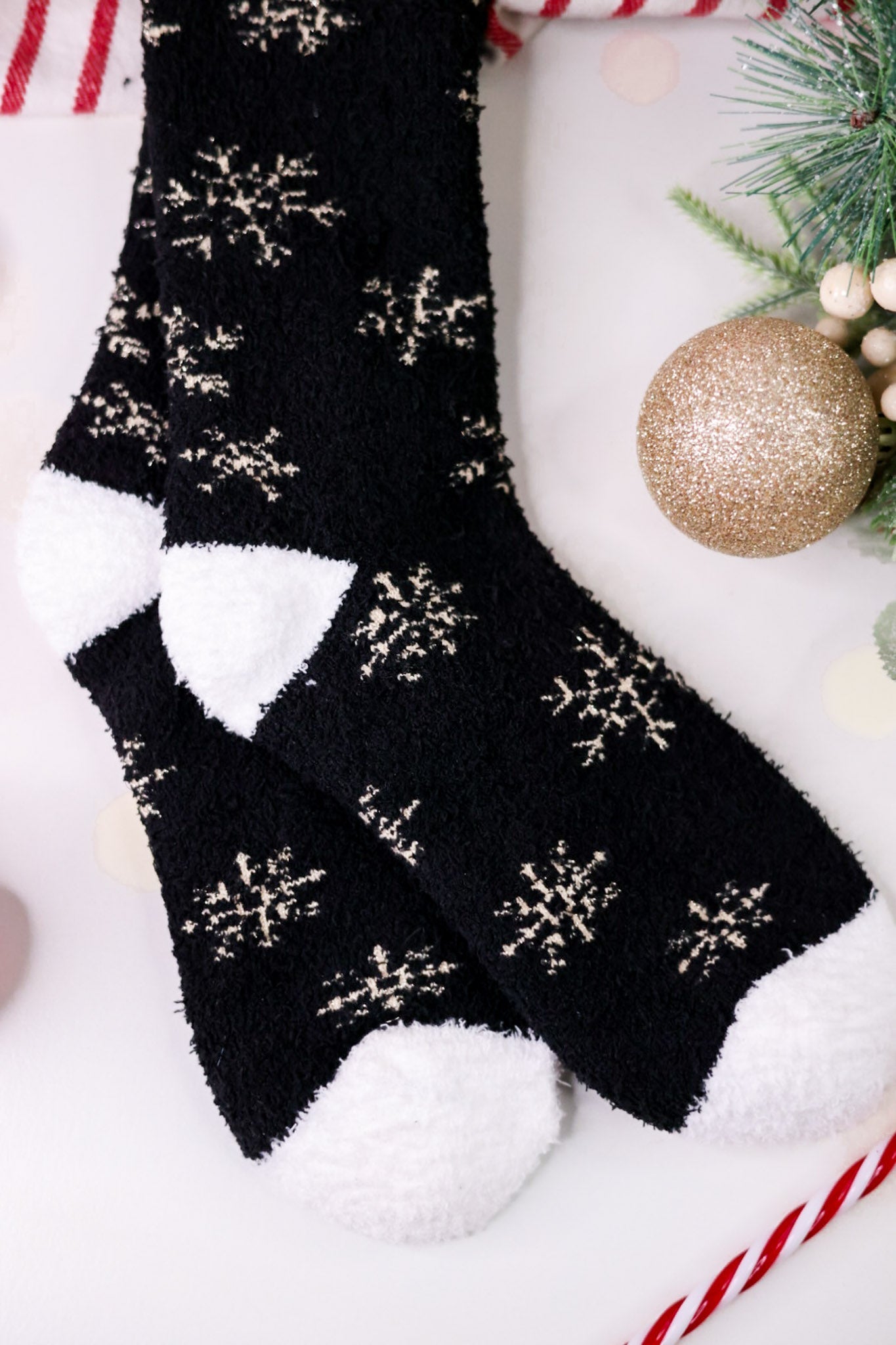 Black & White Winter Snowflake Socks - Whiskey Skies - CRESCENT SOCK COMPANY