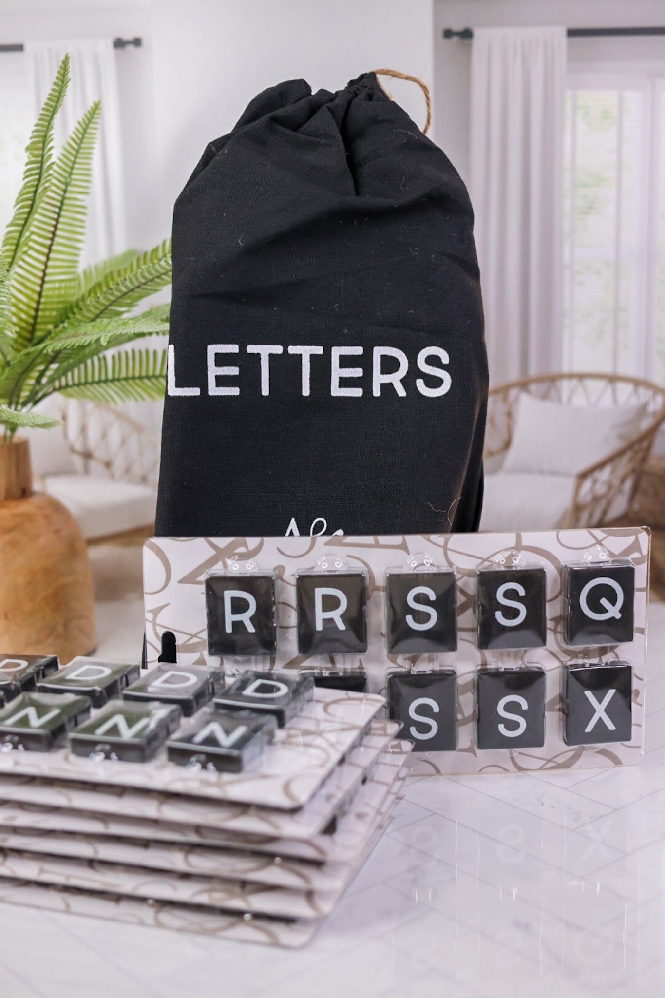 Black & White Wooden Letters (Set Of 70) - Whiskey Skies - ADAMS & CO