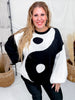 Black & White Yin Yang Sweater - Whiskey Skies - JADE BY JANE