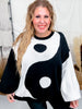 Black & White Yin Yang Sweater - Whiskey Skies - JADE BY JANE