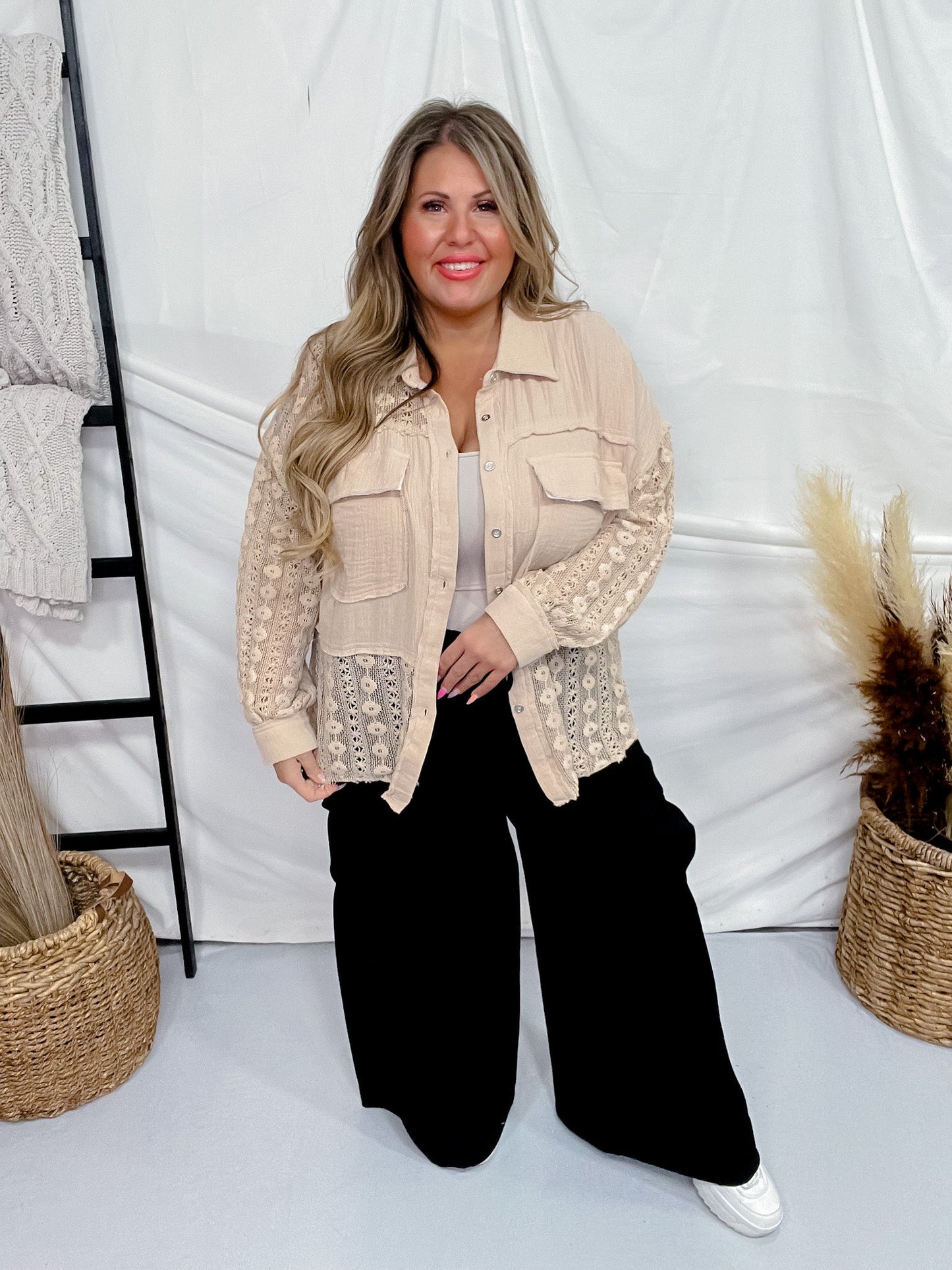 Black Wide Leg Cargo Pocket Pull - On Pants - Whiskey Skies - DAVI & DANI