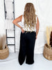 Black Wide Leg Lounge Pants With Leopard Fade & Rhinestones - Whiskey Skies - DAVI & DANI