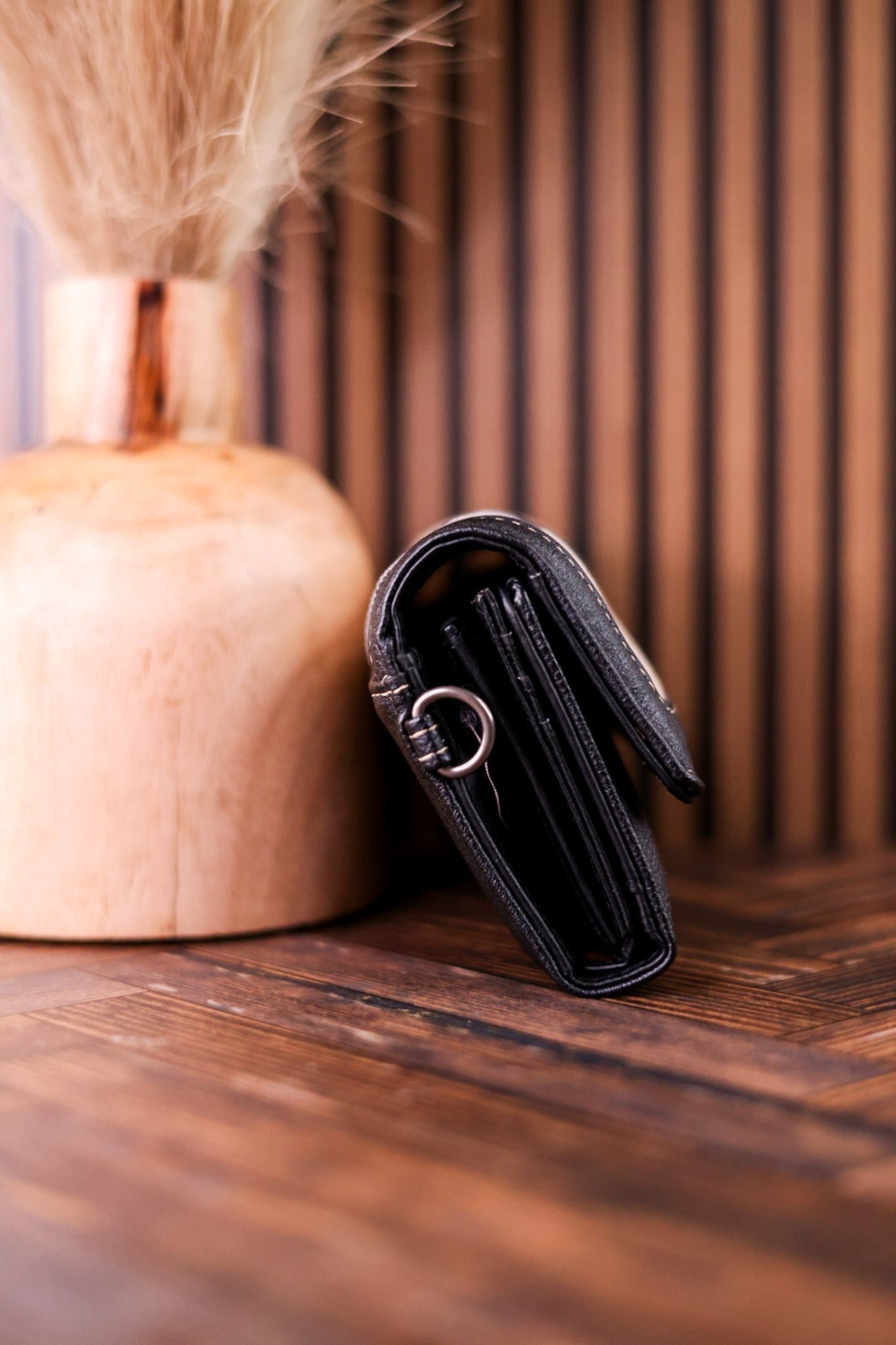 Black Wrangler Denim Tri Fold Convertible Wallet - Whiskey Skies - MONTANA WEST