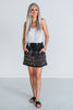 Black "Yippee Stitch" Skort Brown Detailed Stitching - Whiskey Skies - 2 FLY CO.