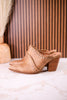 Blame The Bar Tan Mules With Stacked Heel - Whiskey Skies - CORKYS FOOTWEAR