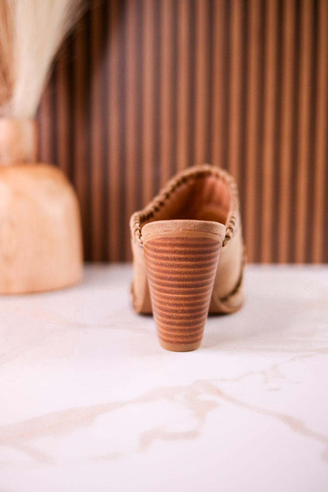 Blame The Bar Tan Mules With Stacked Heel - Whiskey Skies - CORKYS FOOTWEAR