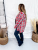 Bleach Distressed Red Plaid Hi - Lo Flannel - Whiskey Skies - WHITE BIRCH