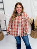 Bleach Washed Red Plaid Button Down Shirt - Whiskey Skies - ODDI