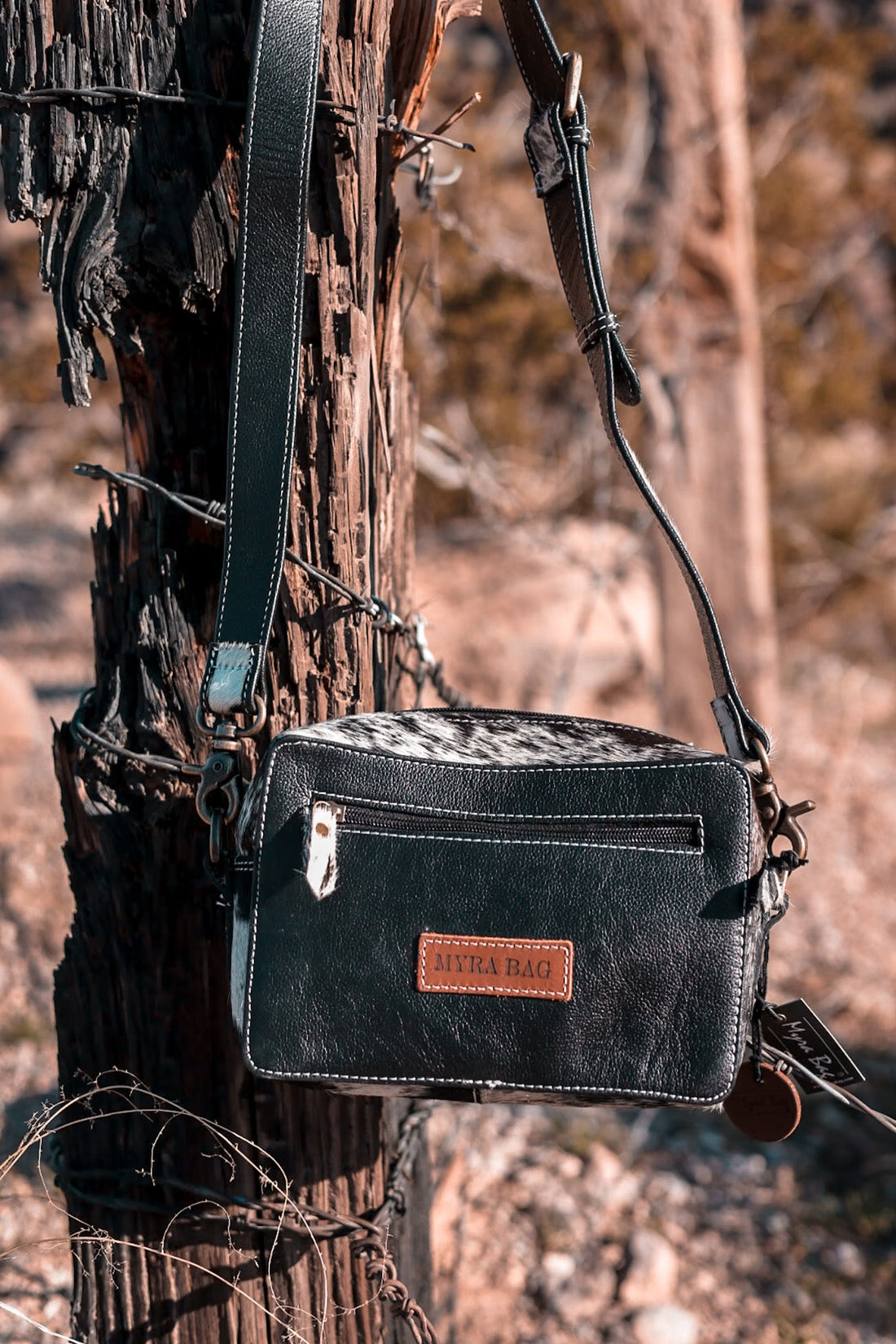 Bloomin' Steer Hand-Tooled Leather Bag - Whiskey Skies - KHEMCHAND HANDICRAFT