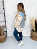 Blue and Ivory Mixed Print Button Down Shirt - Whiskey Skies - SEW IN LOVE