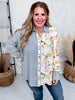 Blue and Ivory Mixed Print Button Down Shirt - Whiskey Skies - SEW IN LOVE