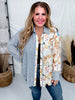 Blue and Ivory Mixed Print Button Down Shirt - Whiskey Skies - SEW IN LOVE