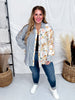 Blue and Ivory Mixed Print Button Down Shirt - Whiskey Skies - SEW IN LOVE