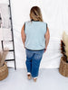 Blue & Black Antique Floral Embroidered Lace Sweater Knit Vest Top - Whiskey Skies - DAVI & DANI