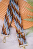 Blue & Brown Geometric Guitar Bag Strap - Whiskey Skies - THOMAS & LEE CO.