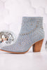 Blue Denim Line Dance Rhinestone Booties - Whiskey Skies - CORKYS FOOTWEAR