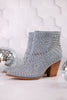 Blue Denim Line Dance Rhinestone Booties - Whiskey Skies - CORKYS FOOTWEAR