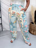 Blue Floral Patchwork Print Jogger Pants - Whiskey Skies - DAVI & DANI