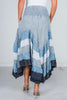 Blue Mineral Washed Tiered Hem Skirt - Whiskey Skies - OLI & HALI