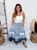 Blue Mineral Washed Tiered Hem Skirt - Whiskey Skies - OLI & HALI