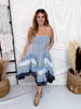 Blue Mineral Washed Tiered Hem Skirt - Whiskey Skies - OLI & HALI