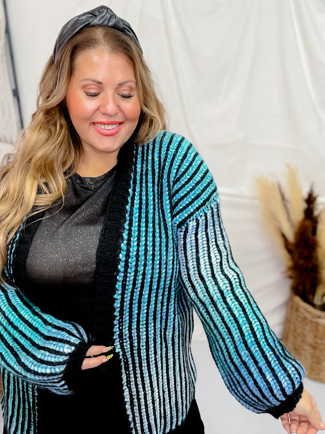 Blue Multi - Colored Ombre Sweater Cardigan - Whiskey Skies - ADORA