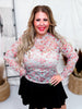 Blue & Pink Floral Print Long Sleeve Mesh Layering Top - Whiskey Skies - DAVI & DANI