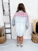 Blue & Pink Patchwork Patterned Button Down Shirt - Whiskey Skies - SEW IN LOVE