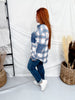 Blue Plaid Print Thermal Shacket with Corduroy Accents - Whiskey Skies - EASEL