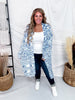 Blue Space Dyed Long Sleeve Cardigan Duster - Whiskey Skies - SWEET GENERIS