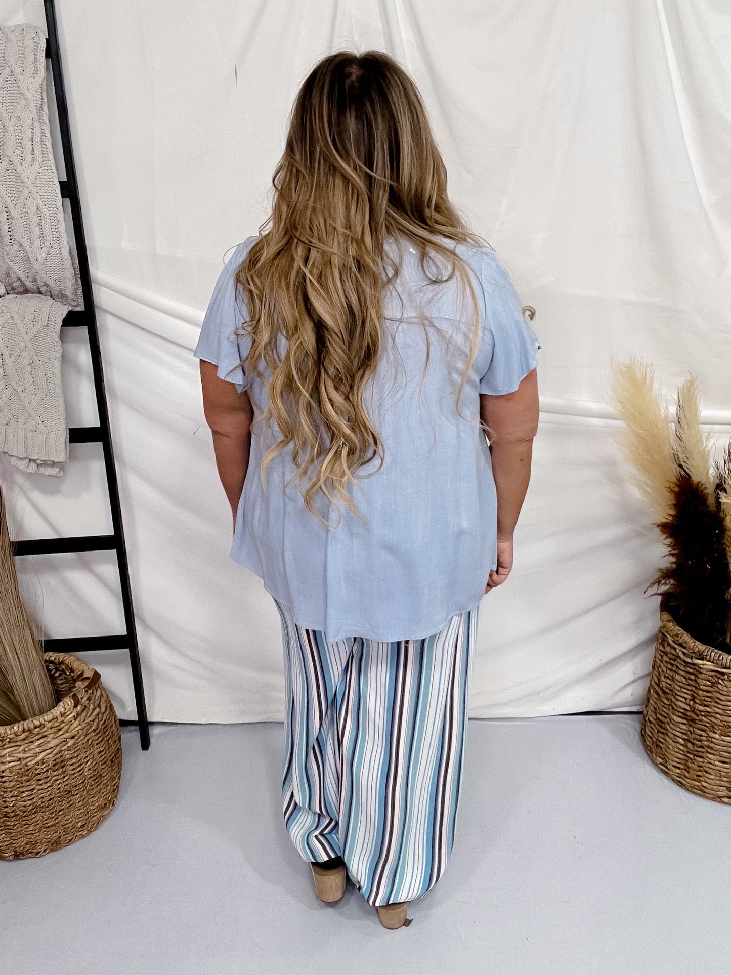 Blue Stripe Pants - Whiskey Skies - KORI AMERICA