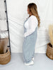 Blue & White Pinstriped Barrel Leg Overalls - Whiskey Skies - ODDI