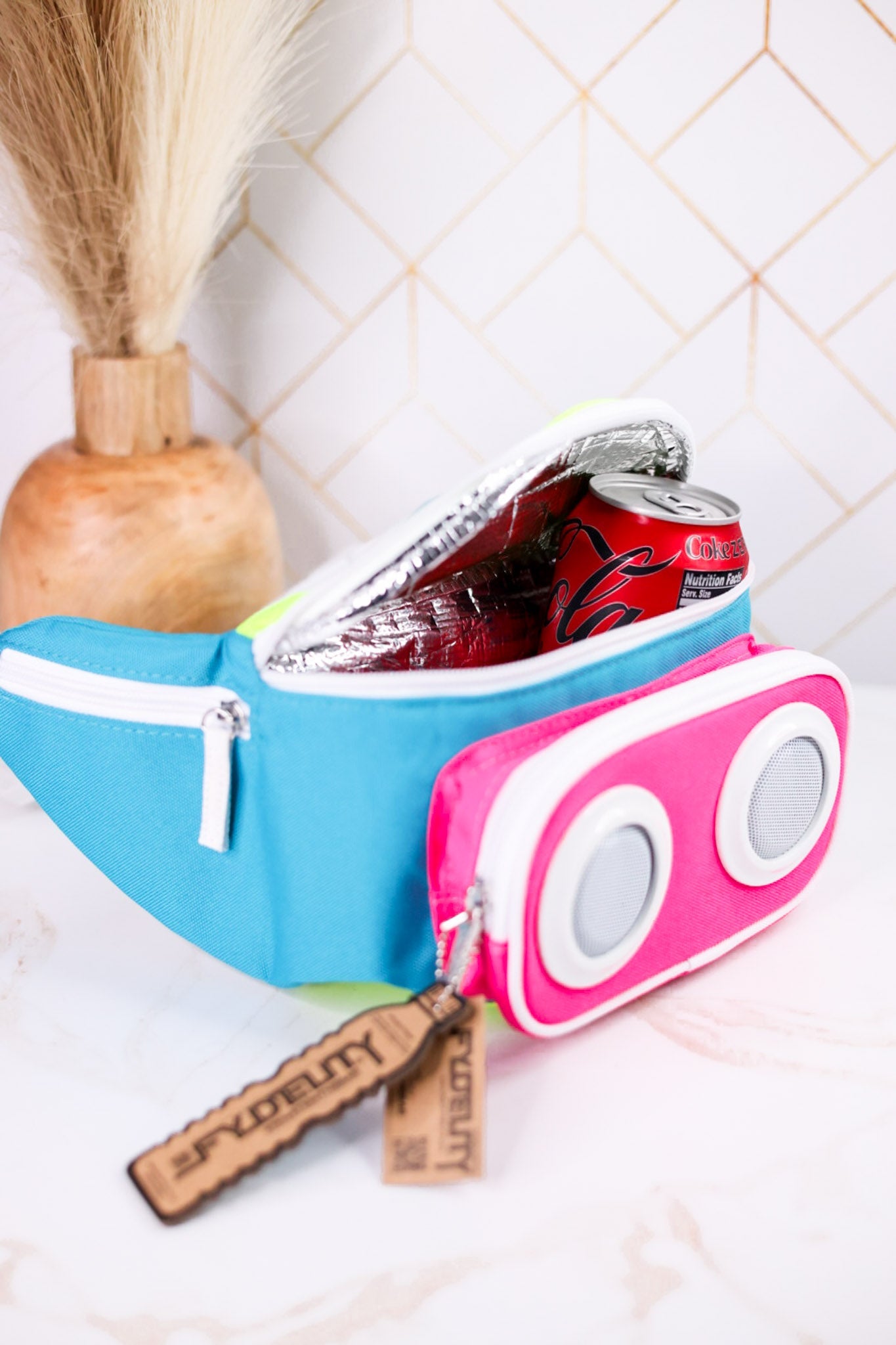 Bluetooth Speaker 3 Can Cooler Bum Bag - Whiskey Skies - HIGH FYDELITY INC