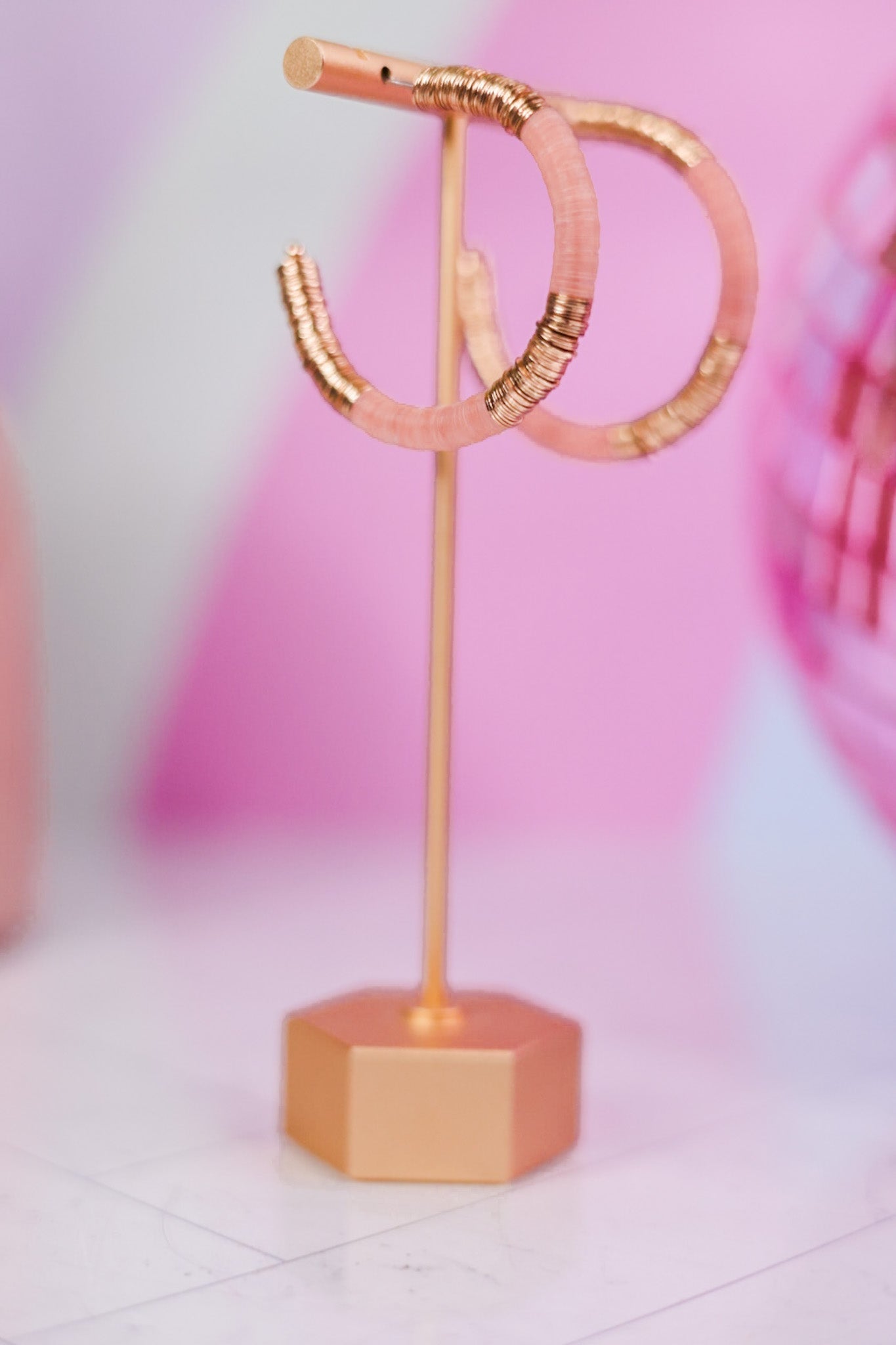 Blush Gold Sequin Hoop Earring - Whiskey Skies - INK+ALLOY