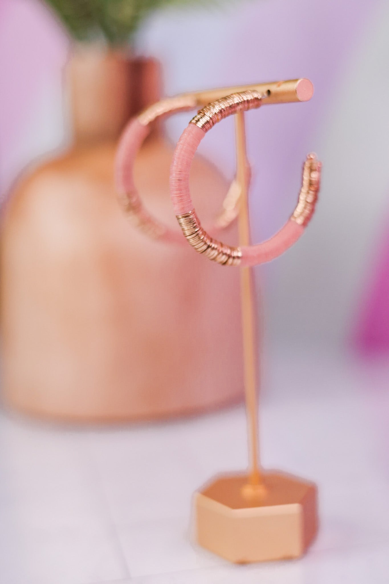 Blush Gold Sequin Hoop Earring - Whiskey Skies - INK+ALLOY