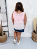 Blush & Ivory Striped Sleeveless Knit Top - Whiskey Skies - BIBI