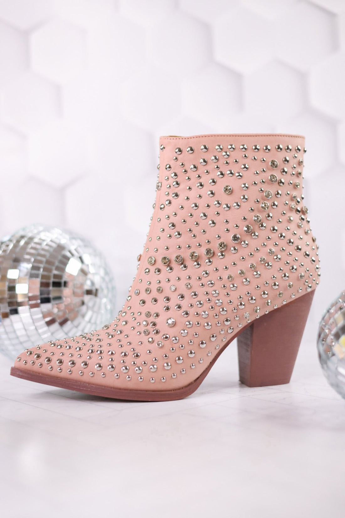 Blush Line Dance Rhinestone Booties - Whiskey Skies - CORKYS FOOTWEAR