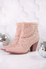 Blush Line Dance Rhinestone Booties - Whiskey Skies - CORKYS FOOTWEAR