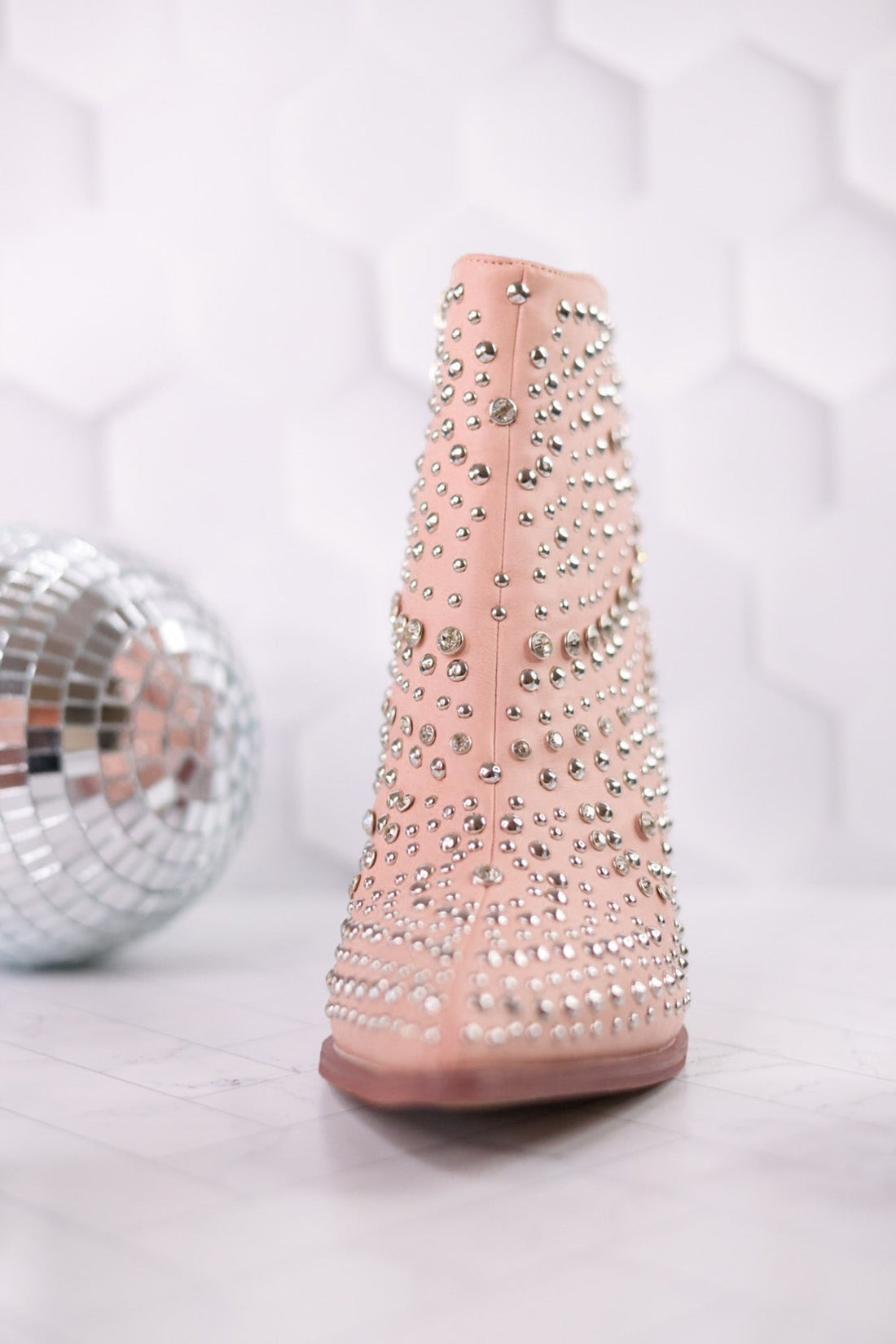 Blush Line Dance Rhinestone Booties - Whiskey Skies - CORKYS FOOTWEAR