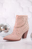 Blush Line Dance Rhinestone Booties - Whiskey Skies - CORKYS FOOTWEAR