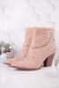 Blush Line Dance Rhinestone Booties - Whiskey Skies - CORKYS FOOTWEAR