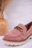 Blush Pink Loafers with Chain Detail - Whiskey Skies - CORKYS FOOTWEAR