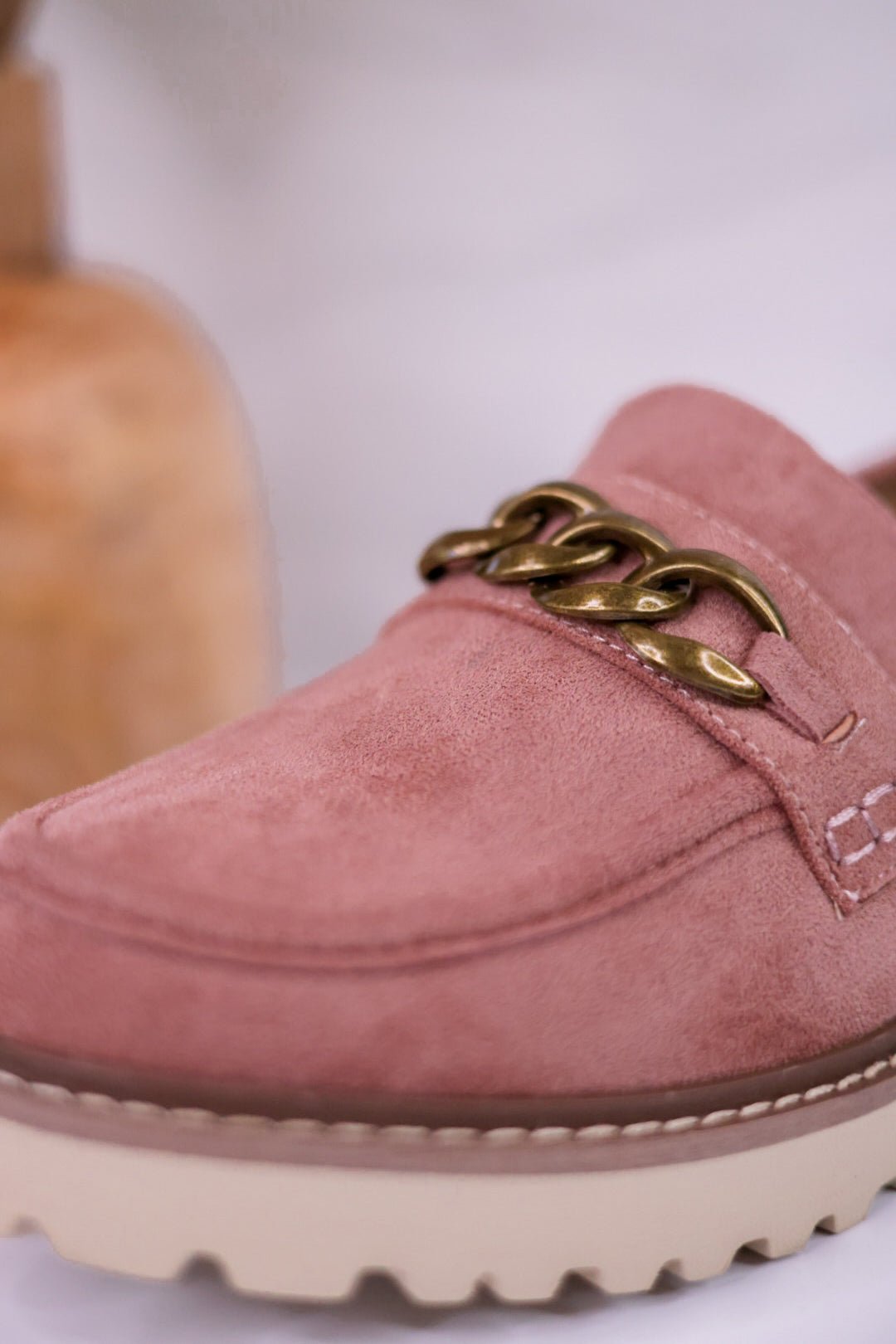 Blush Pink Loafers with Chain Detail - Whiskey Skies - CORKYS FOOTWEAR