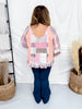Blush Pink Square Neck Double Gauze Plaid Contrast Top - Whiskey Skies - POL CLOTHING INC.