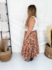 Bohemian Floral Elastic Waist Tiered Skirt - Whiskey Skies - HAYDEN
