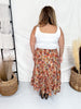 Bohemian Floral Elastic Waist Tiered Skirt - Whiskey Skies - HAYDEN