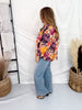 Bohemian Floral Woven 3/4 Sleeve Blouse - Whiskey Skies - UMGEE