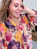 Bohemian Floral Woven 3/4 Sleeve Blouse - Whiskey Skies - UMGEE