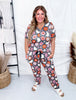 Boho Floral Ghost Short Sleeve Pajama Set - Whiskey Skies - SHIRLEY & STONE